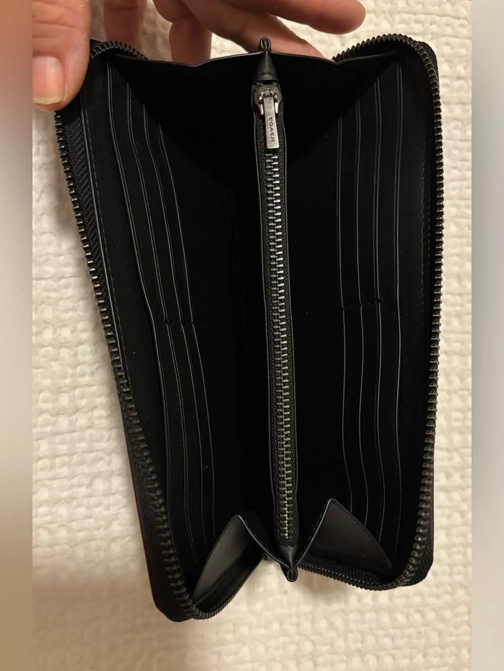 Coach Black wallet with Smooth Logo Panel